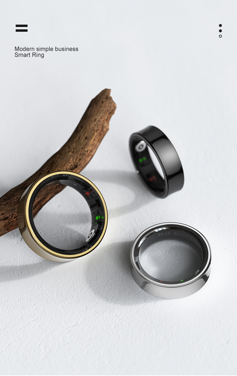 RZ09 Smart Fitness Ring — Stainless Steel, 5ATM Waterproof, Skin Temperature, Heart Rate & Sleep | 5–7 Day Battery