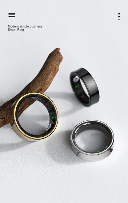 RZ09 Smart Fitness Ring — Stainless Steel, 5ATM Waterproof, Skin Temperature, Heart Rate & Sleep | 5–7 Day Battery