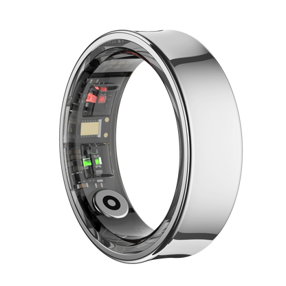 RZ09 Smart Fitness Ring — Stainless Steel, 5ATM Waterproof, Skin Temperature, Heart Rate & Sleep | 5–7 Day Battery