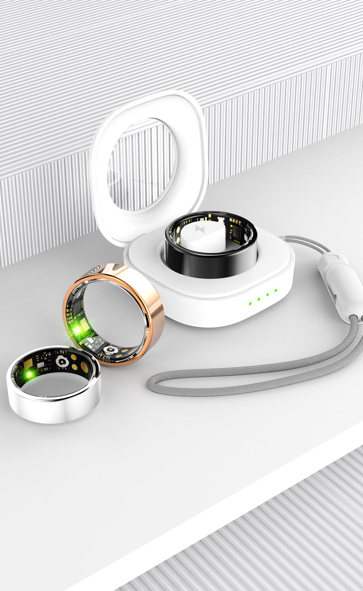 R15 Smart Ring — IP68 Waterproof, Heart Rate & Blood Pressure, Sleep & SpO2 Monitoring | Magnetic Charging | iOS & Android