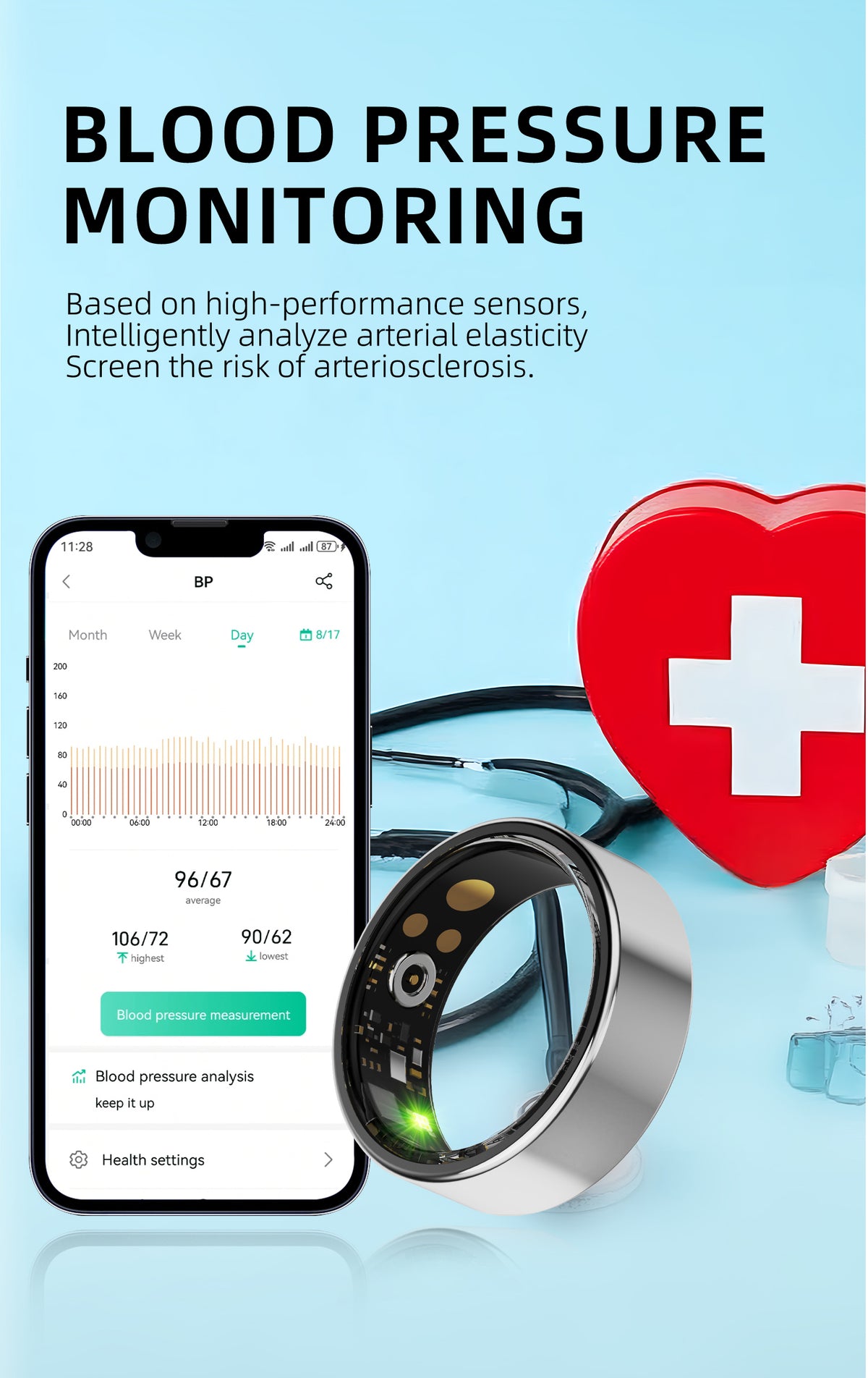 R15 Smart Ring — IP68 Waterproof, Heart Rate & Blood Pressure, Sleep & SpO2 Monitoring | Magnetic Charging | iOS & Android