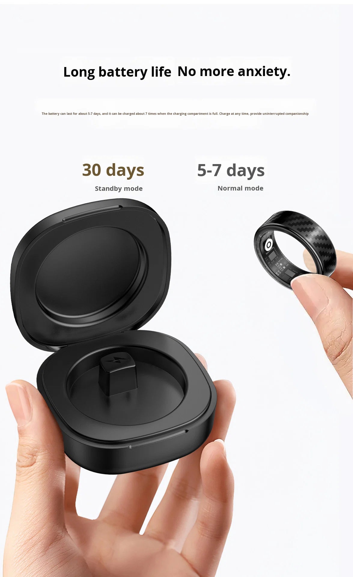 R16 Smart Ring — Heart Rate, Blood Oxygen, HRV, Sleep & Stress Tracking | IP68+5ATM | iOS & Android