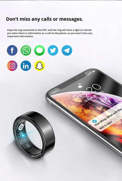 R16 Smart Ring — Heart Rate, Blood Oxygen, HRV, Sleep & Stress Tracking | IP68+5ATM | iOS & Android