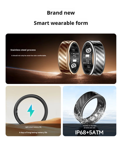 R16 Smart Ring — Heart Rate, Blood Oxygen, HRV, Sleep & Stress Tracking | IP68+5ATM | iOS & Android