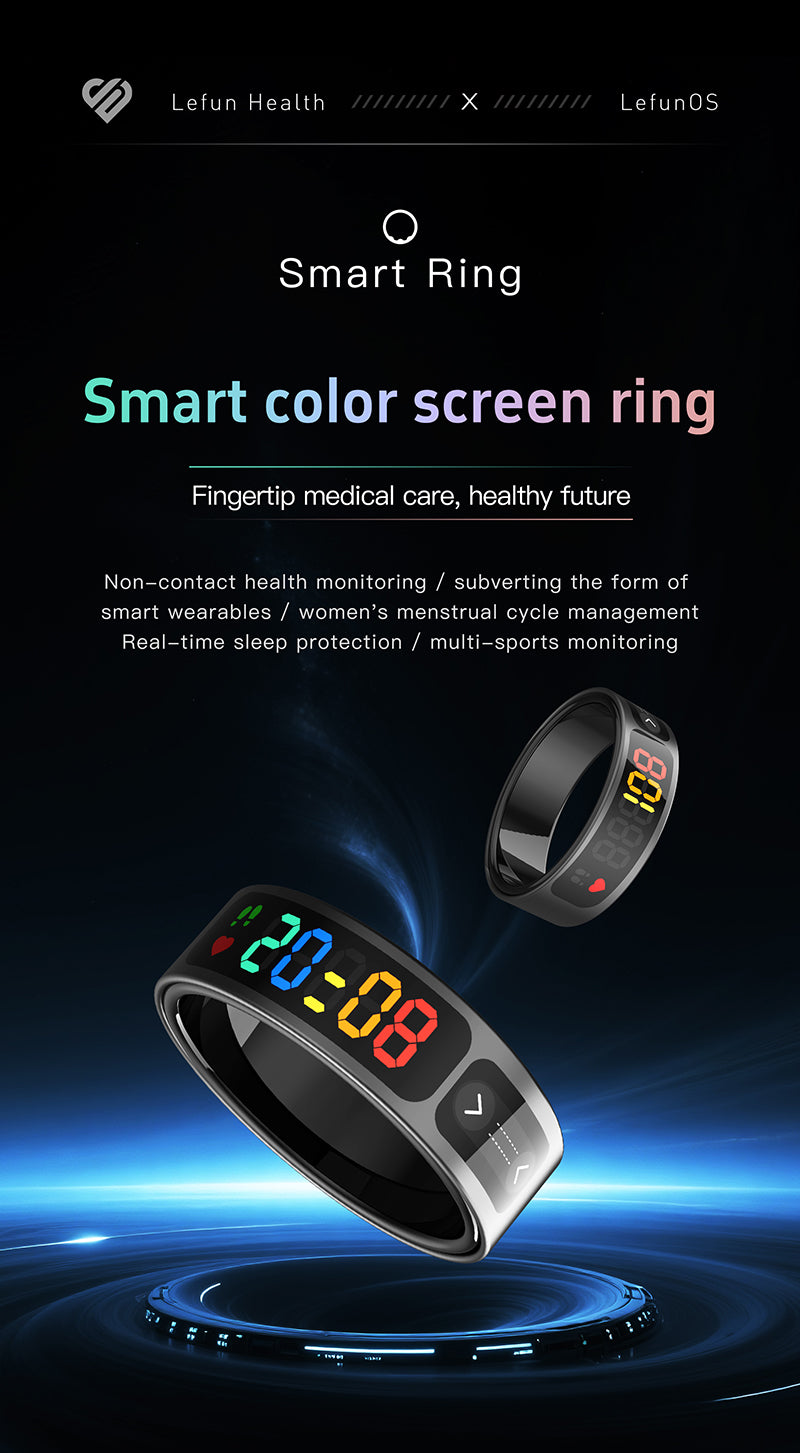 R17 Smart Ring — Heart Rate, Blood Pressure, SpO2 & Sleep Tracking | 5ATM Waterproof | Lefun Health App | Sizes 8–12