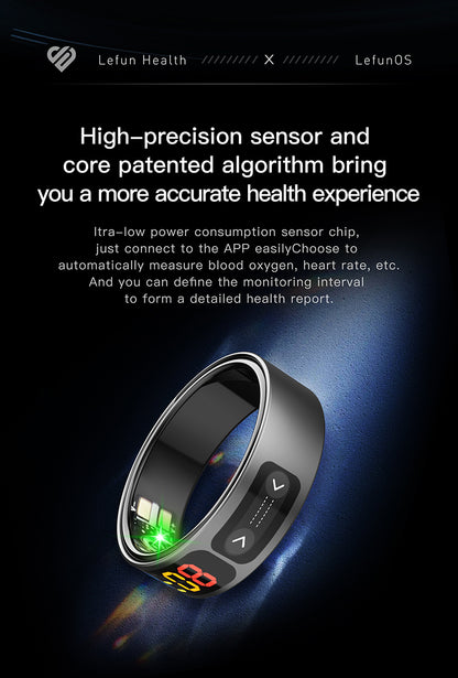 R17 Smart Ring — Heart Rate, Blood Pressure, SpO2 & Sleep Tracking | 5ATM Waterproof | Lefun Health App | Sizes 8–12
