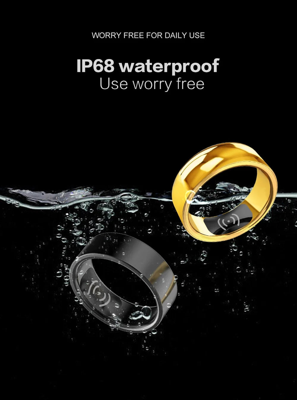 R18 Smart Ring, Waterproof Fitness Tracker with Heart Rate, Blood Oxygen & Sleep Monitoring
