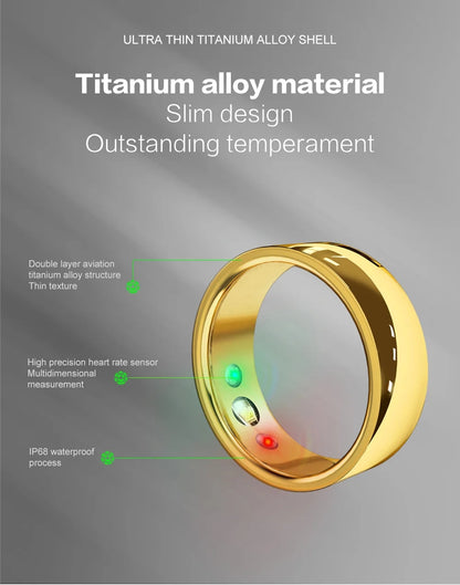R18 Smart Ring, Waterproof Fitness Tracker with Heart Rate, Blood Oxygen & Sleep Monitoring