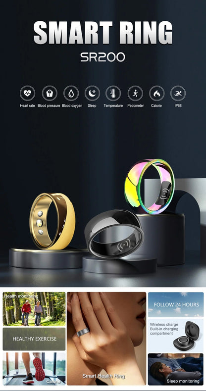 R18 Smart Ring, Waterproof Fitness Tracker with Heart Rate, Blood Oxygen & Sleep Monitoring
