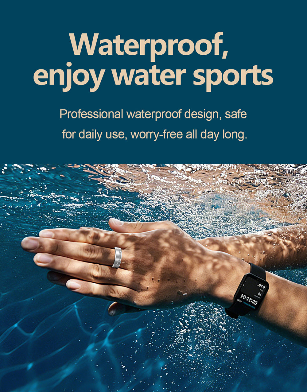 R19 Smart Ring, IP68 Waterproof Health Tracker with Heart Rate, Sleep & Pedometer