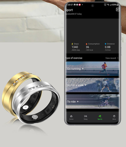 R19 Smart Ring, IP68 Waterproof Health Tracker with Heart Rate, Sleep & Pedometer