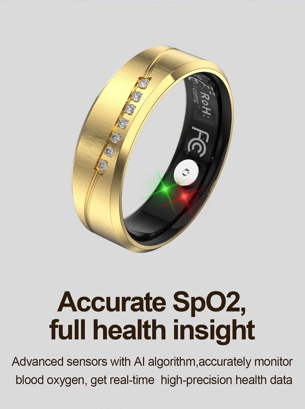 R19 Smart Ring, IP68 Waterproof Health Tracker with Heart Rate, Sleep & Pedometer