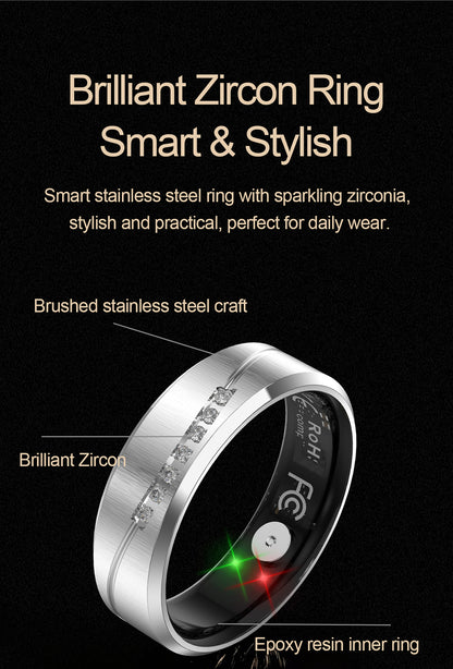R19 Smart Ring, IP68 Waterproof Health Tracker with Heart Rate, Sleep & Pedometer