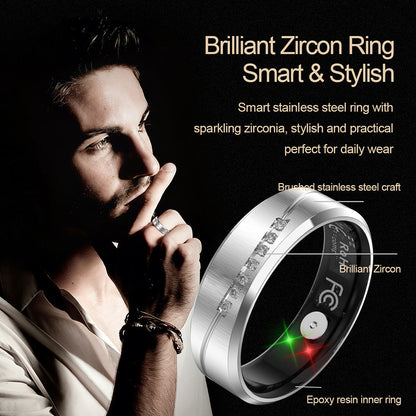 R19 Smart Ring, IP68 Waterproof Health Tracker with Heart Rate, Sleep & Pedometer
