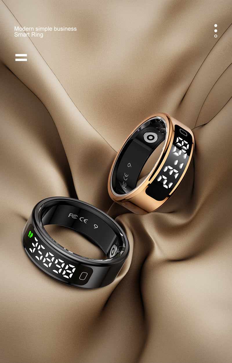 R20 Smart Ring, Heart Rate & Blood Oxygen Tracker with Sleep, Pedometer, Remote Control & Photo Display