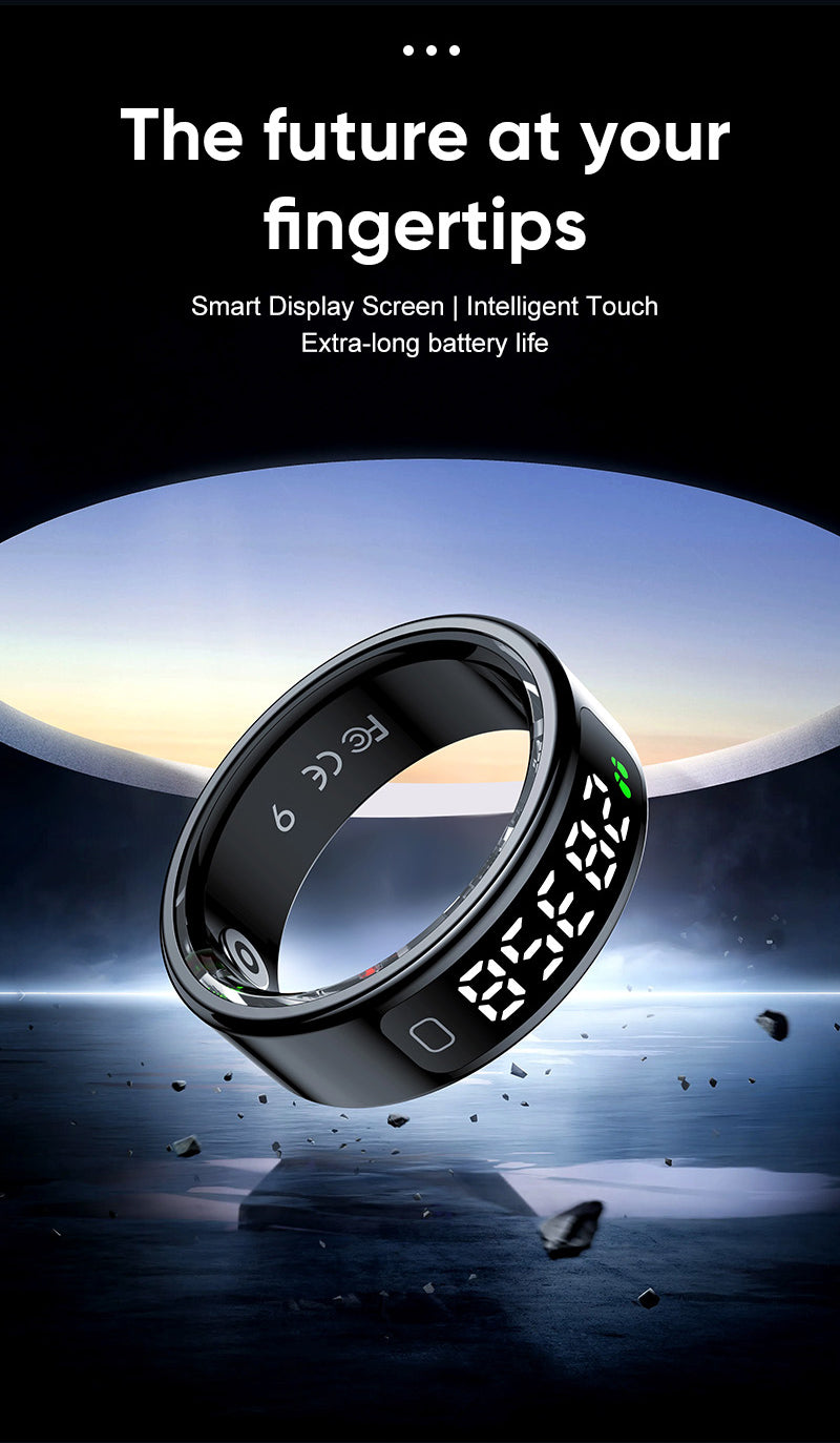R20 Smart Ring, Heart Rate & Blood Oxygen Tracker with Sleep, Pedometer, Remote Control & Photo Display