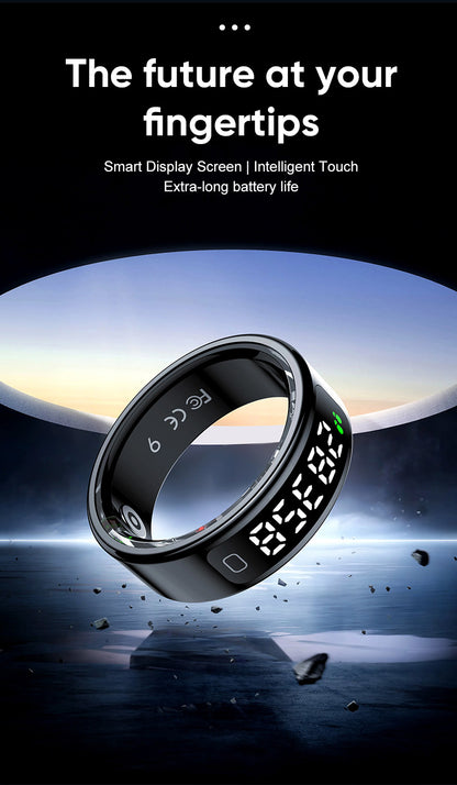 R20 Smart Ring, Heart Rate & Blood Oxygen Tracker with Sleep, Pedometer, Remote Control & Photo Display