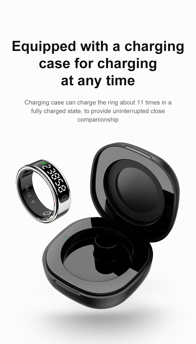 R20 Smart Ring, Heart Rate & Blood Oxygen Tracker with Sleep, Pedometer, Remote Control & Photo Display