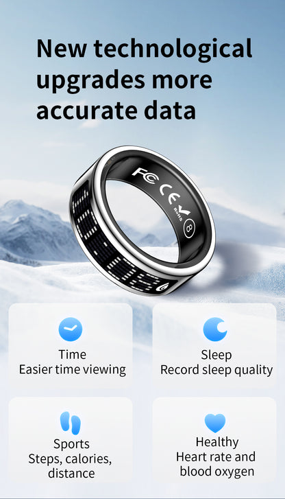R3 Smart Ring with Prayer Counter & Call Display – IP68 Health Tracker