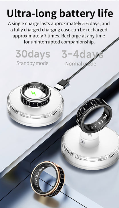 R3 Smart Ring with Prayer Counter & Call Display – IP68 Health Tracker