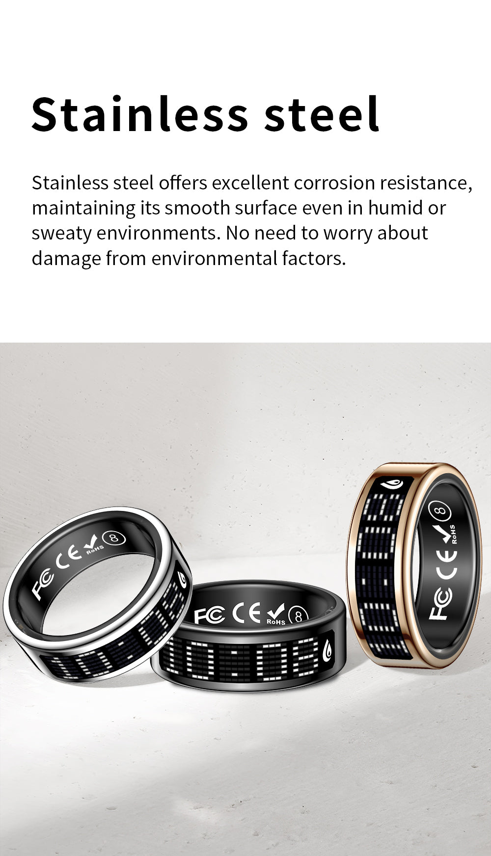 R3 Smart Ring with Prayer Counter & Call Display – IP68 Health Tracker