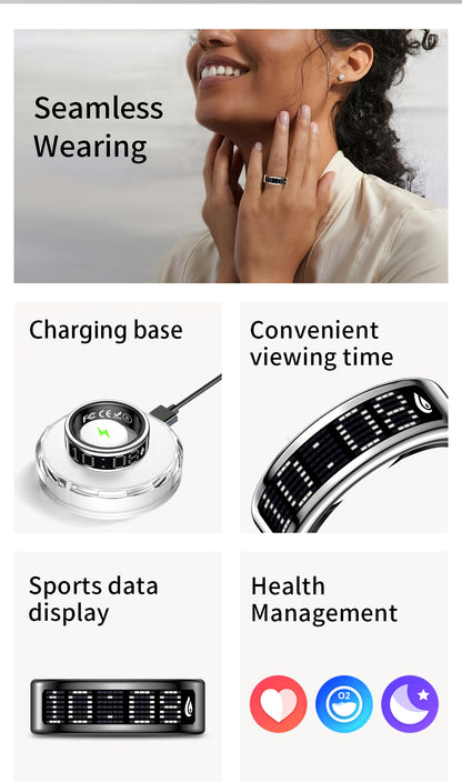 R3 Smart Ring with Prayer Counter & Call Display – IP68 Health Tracker