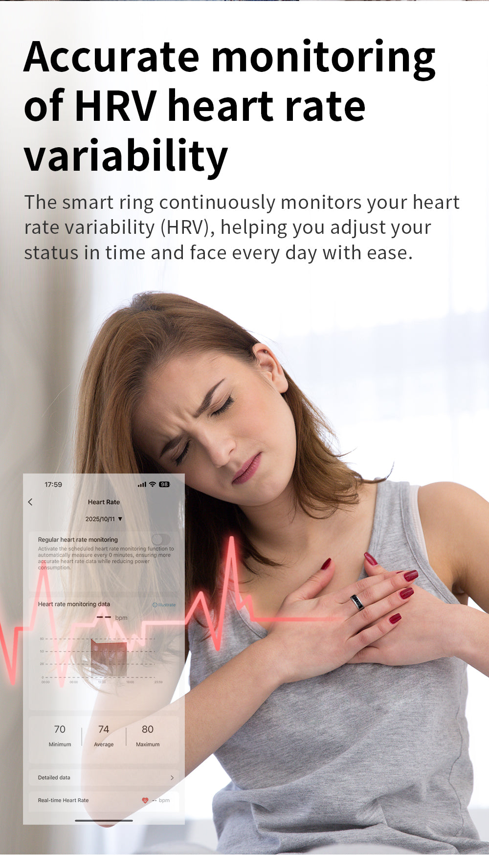 R3 Smart Ring with Prayer Counter & Call Display – IP68 Health Tracker