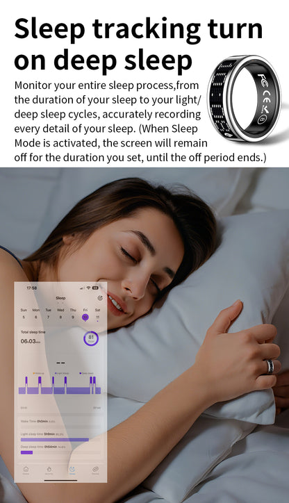 R3 Smart Ring with Prayer Counter & Call Display – IP68 Health Tracker