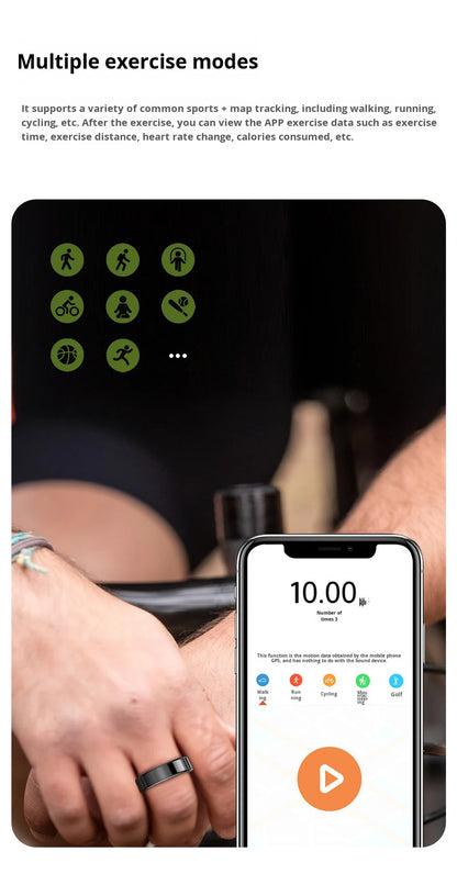 R5 Alloy AMOLED Smart Ring – Heart Rate, Blood Oxygen & Sleep Tracker | IP68 | Magnetic Charging