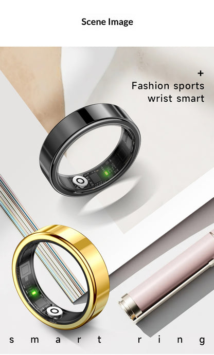 R5 Alloy AMOLED Smart Ring – Heart Rate, Blood Oxygen & Sleep Tracker | IP68 | Magnetic Charging