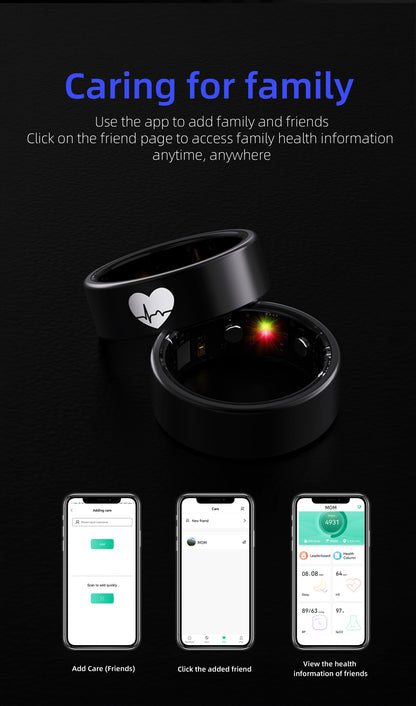 R6 Titanium Smart Ring – ECG, Heart Rate, Blood Oxygen & Sleep Tracker | OLED Display | IP68 Waterproof | BLE