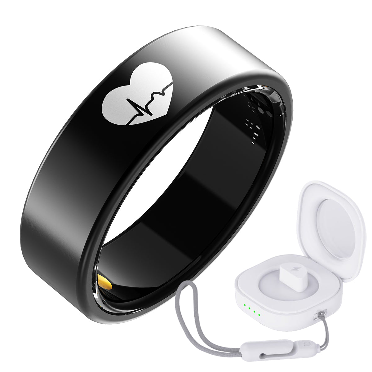 R6 Titanium Smart Ring – ECG, Heart Rate, Blood Oxygen & Sleep Tracker | OLED Display | IP68 Waterproof | BLE