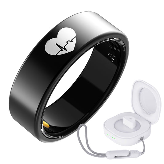 R6 Titanium Smart Ring – ECG, Heart Rate, Blood Oxygen & Sleep Tracker | OLED Display | IP68 Waterproof | BLE