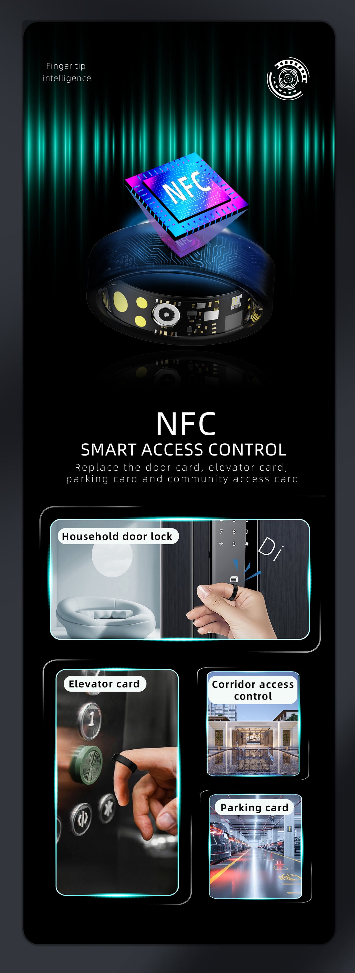 R8 NFC Smart Ring – HRV, Heart Rate, Blood Oxygen & Sleep Tracker | NFC Access Control | IP68 | Magnetic Charging