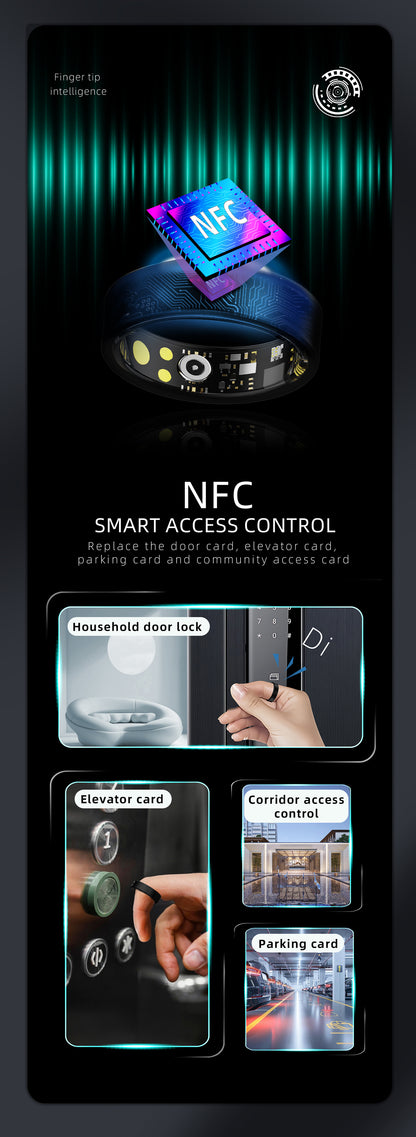 R8 NFC Smart Ring – HRV, Heart Rate, Blood Oxygen & Sleep Tracker | NFC Access Control | IP68 | Magnetic Charging