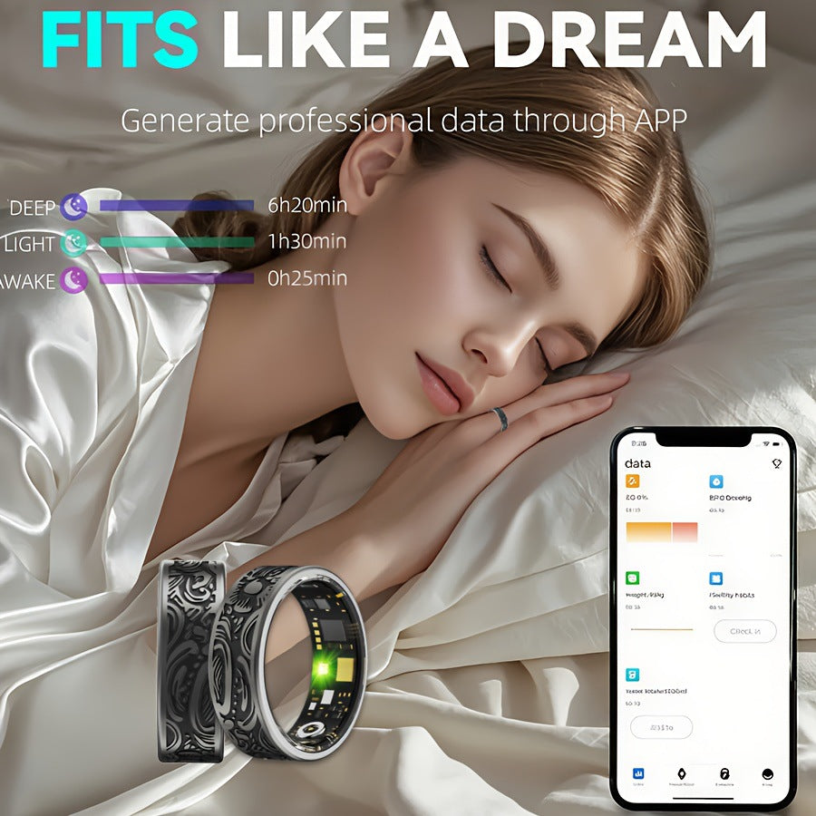 R9 Smart Ring — Heart Rate, Blood Oxygen, Sleep Tracking, Multi-Sport & Long Battery Life