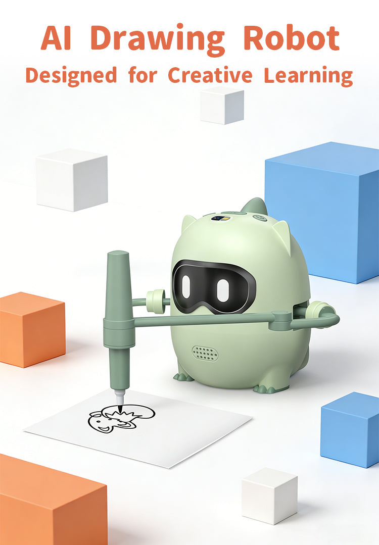 N10 Drawing Robot for Kids, Voice Interactive Educational Toy with 100 Cards