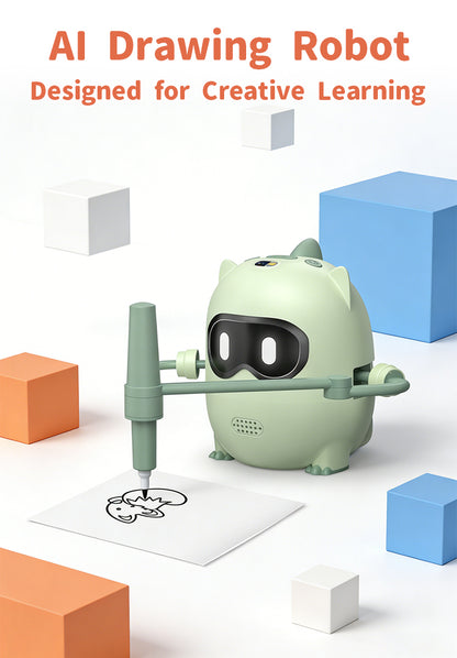 N10 Drawing Robot for Kids, Voice Interactive Educational Toy with 100 Cards