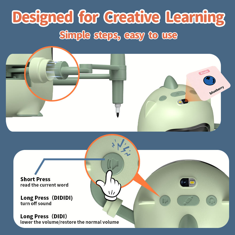 N10 Drawing Robot for Kids, Voice Interactive Educational Toy with 100 Cards