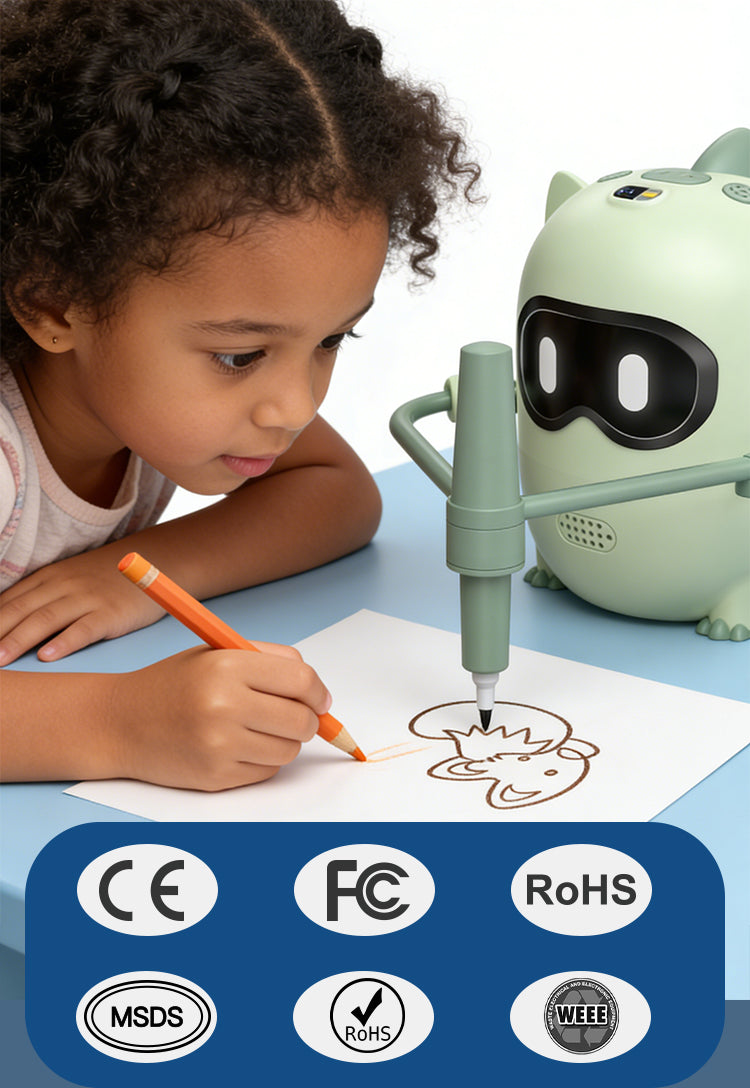 N10 Drawing Robot for Kids, Voice Interactive Educational Toy with 100 Cards