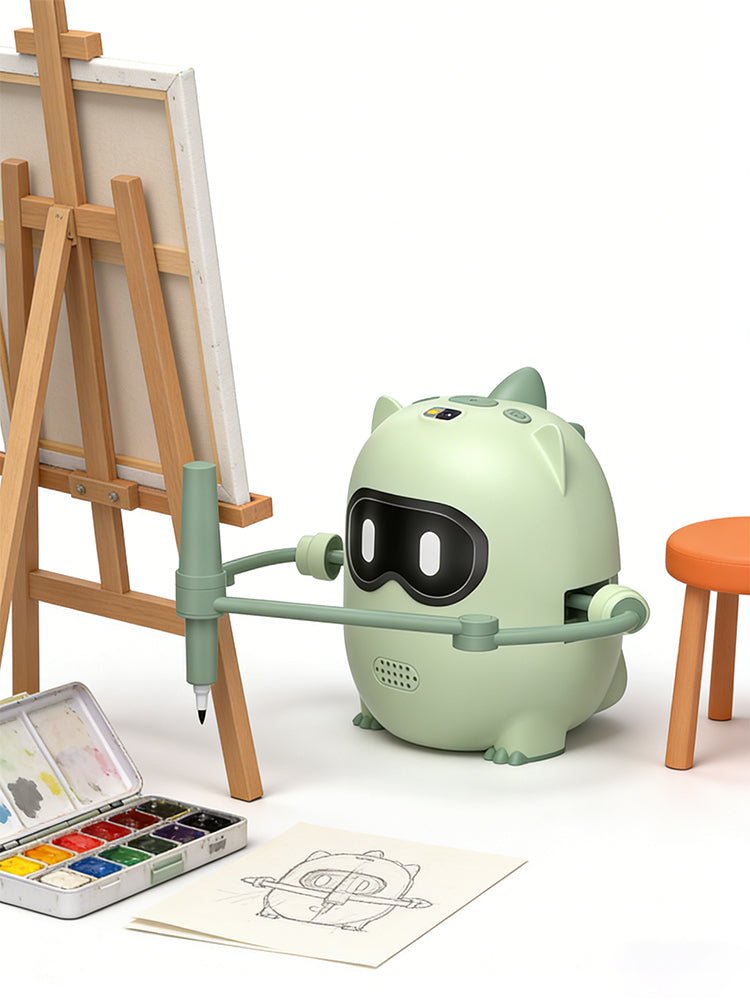 N10 Drawing Robot for Kids, Voice Interactive Educational Toy with 100 Cards
