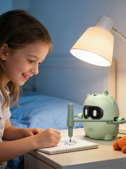 N10 Drawing Robot for Kids, Voice Interactive Educational Toy with 100 Cards