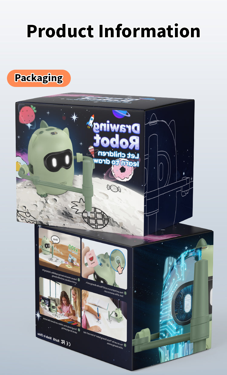 N10 Drawing Robot for Kids, Voice Interactive Educational Toy with 100 Cards