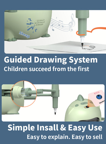 N10 Drawing Robot for Kids, Voice Interactive Educational Toy with 100 Cards