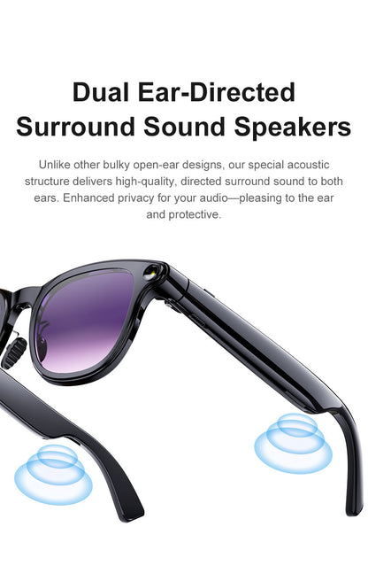 V11 Smart Glasses 8MP Camera – AI Photo, Video, Real-Time Translation & Meeting Recording