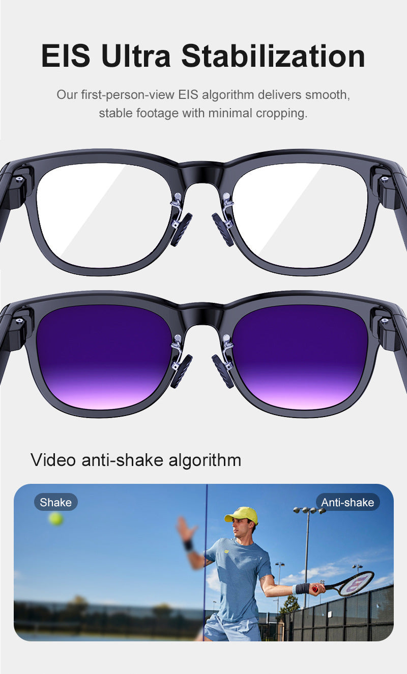 V11 Smart Glasses 8MP Camera – AI Photo, Video, Real-Time Translation & Meeting Recording