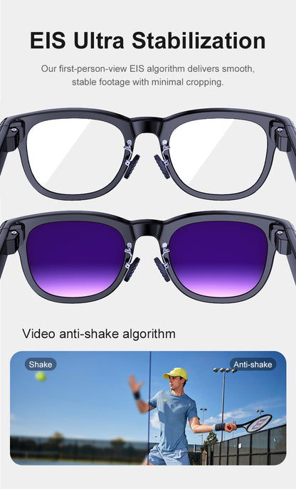 V11 Smart Glasses 8MP Camera – AI Photo, Video, Real-Time Translation & Meeting Recording
