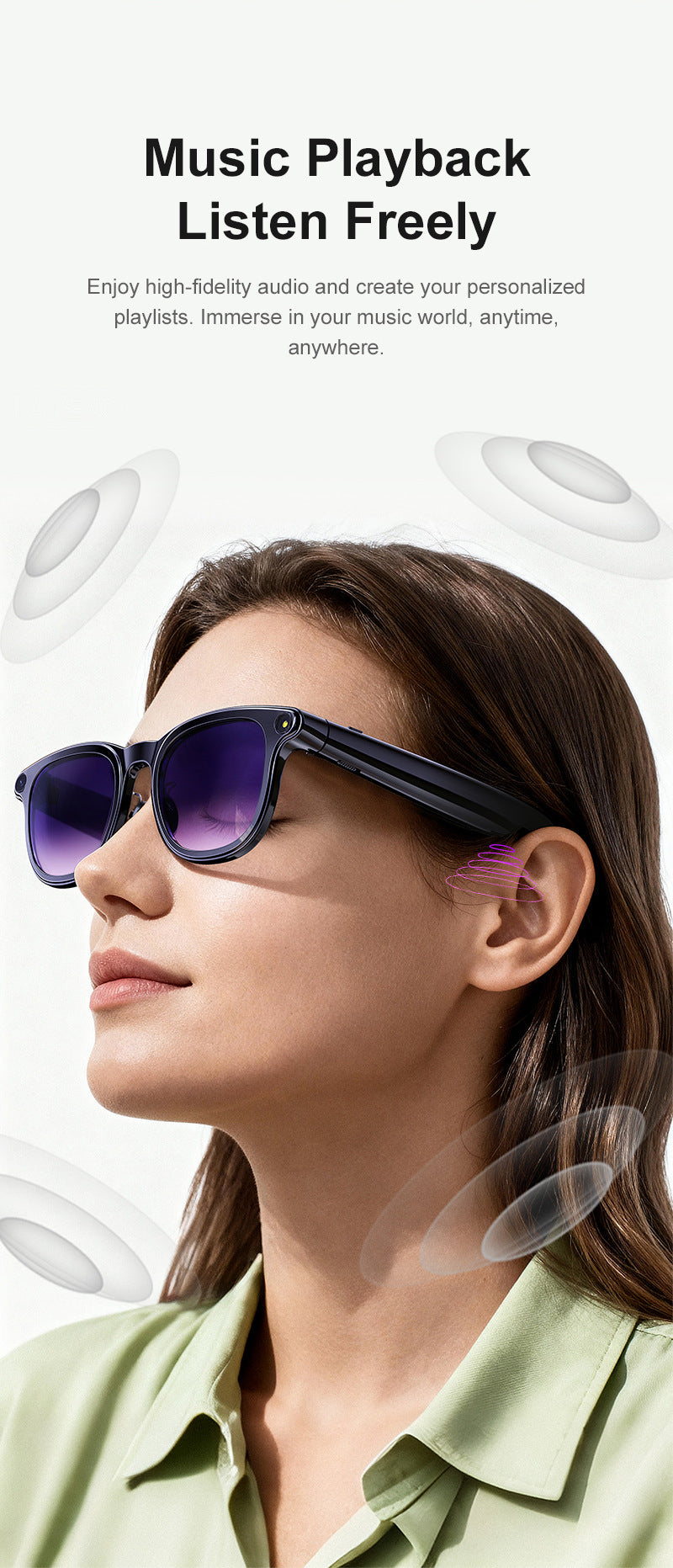V11 Smart Glasses 8MP Camera – AI Photo, Video, Real-Time Translation & Meeting Recording