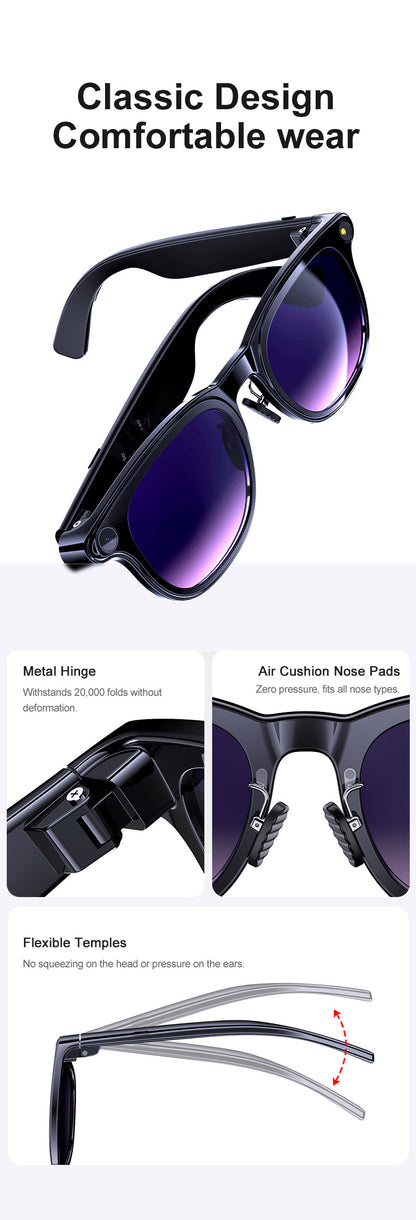 V11 Smart Glasses 8MP Camera – AI Photo, Video, Real-Time Translation & Meeting Recording