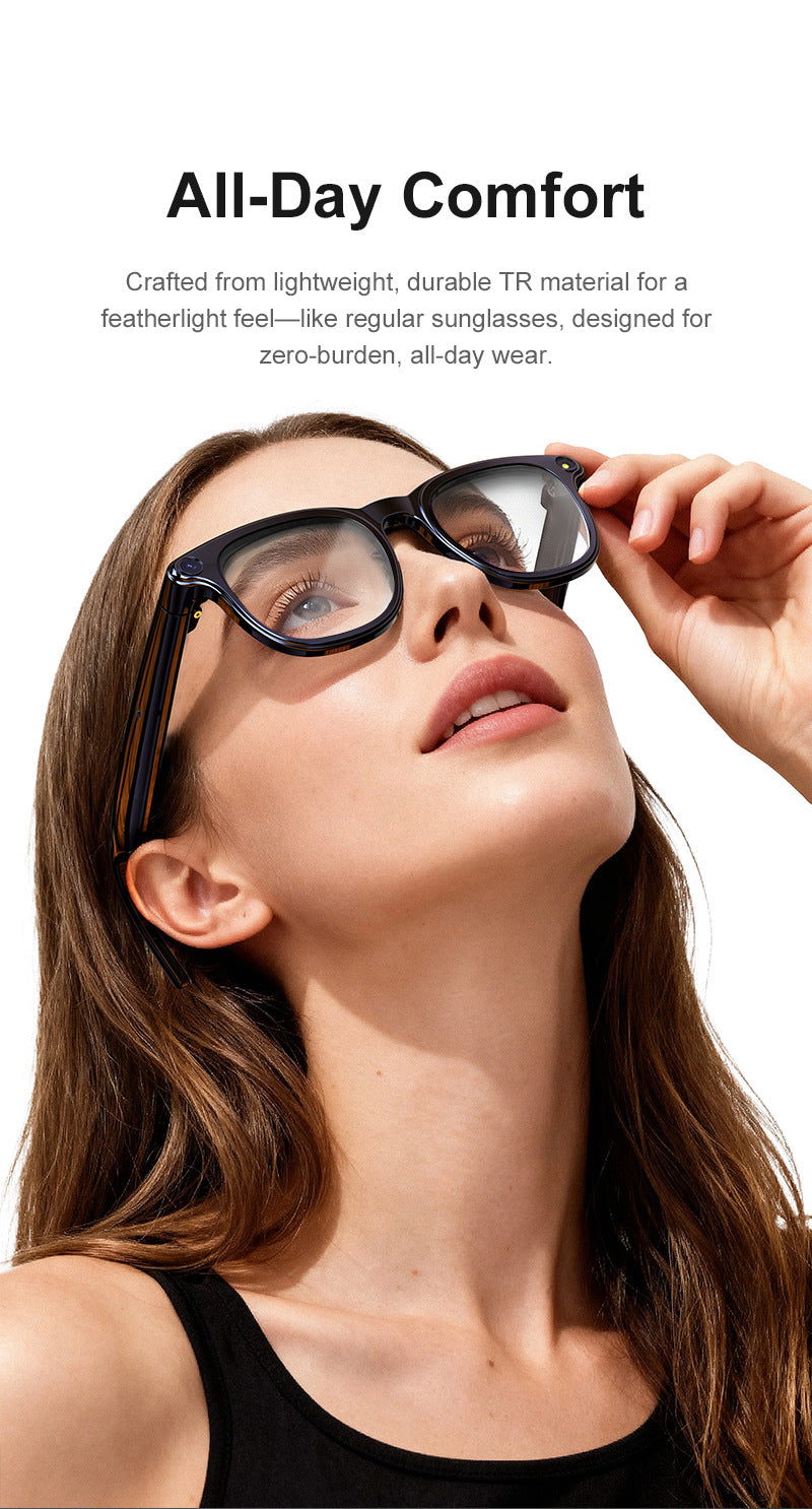 V11 Smart Glasses 8MP Camera – AI Photo, Video, Real-Time Translation & Meeting Recording
